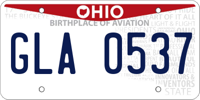 OH license plate GLA0537