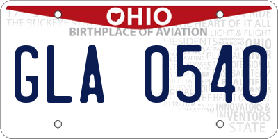 OH license plate GLA0540