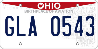 OH license plate GLA0543