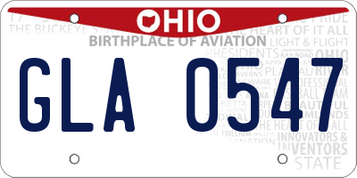 OH license plate GLA0547