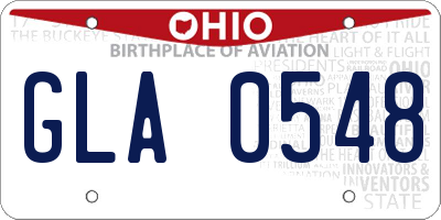 OH license plate GLA0548