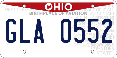 OH license plate GLA0552