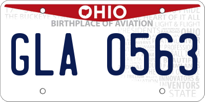 OH license plate GLA0563