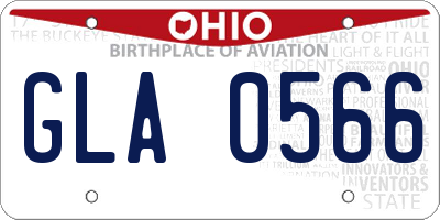 OH license plate GLA0566