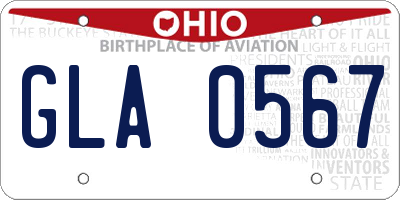 OH license plate GLA0567