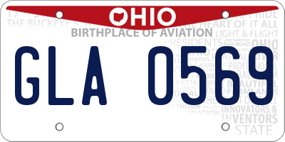 OH license plate GLA0569