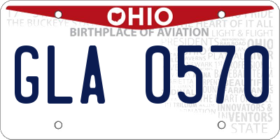 OH license plate GLA0570