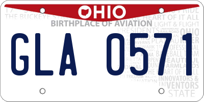 OH license plate GLA0571