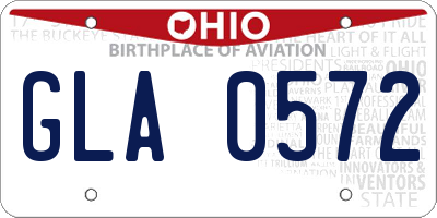 OH license plate GLA0572