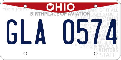OH license plate GLA0574