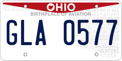 OH license plate GLA0577