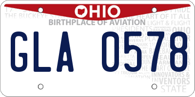 OH license plate GLA0578