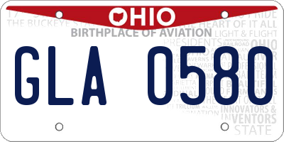 OH license plate GLA0580