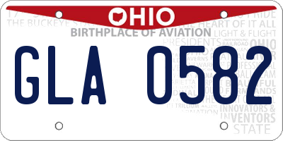 OH license plate GLA0582