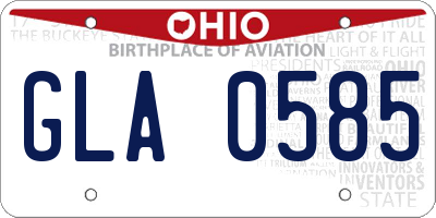 OH license plate GLA0585