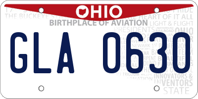 OH license plate GLA0630