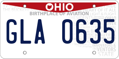 OH license plate GLA0635