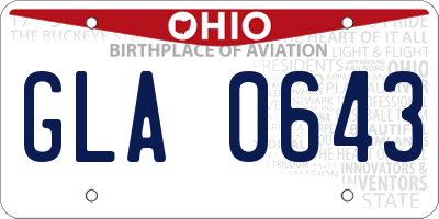 OH license plate GLA0643