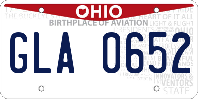 OH license plate GLA0652