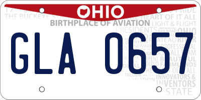 OH license plate GLA0657