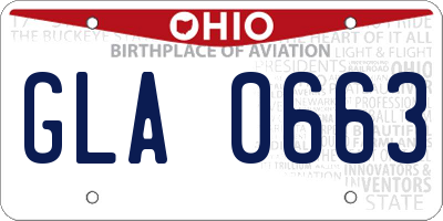 OH license plate GLA0663