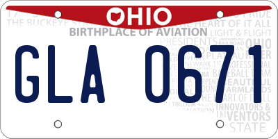 OH license plate GLA0671
