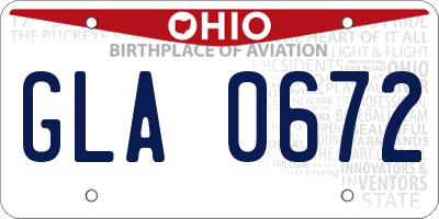 OH license plate GLA0672