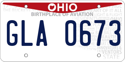 OH license plate GLA0673