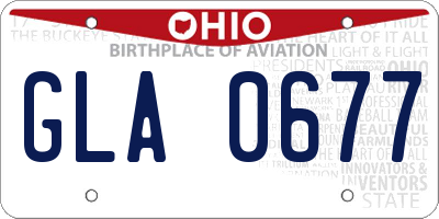 OH license plate GLA0677
