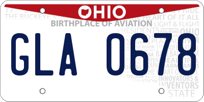 OH license plate GLA0678