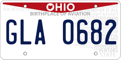 OH license plate GLA0682