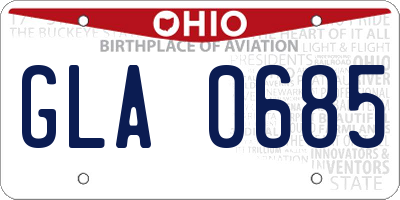OH license plate GLA0685