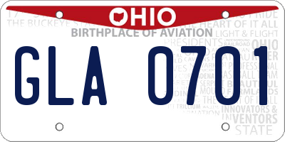 OH license plate GLA0701