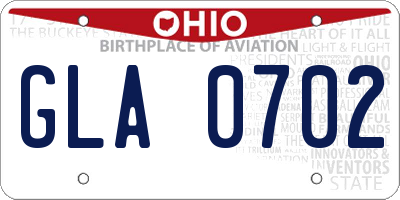 OH license plate GLA0702