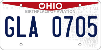 OH license plate GLA0705