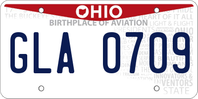 OH license plate GLA0709