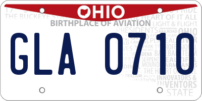 OH license plate GLA0710