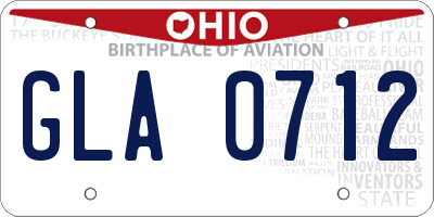 OH license plate GLA0712