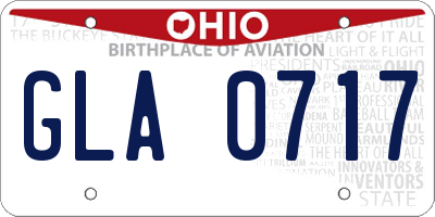 OH license plate GLA0717