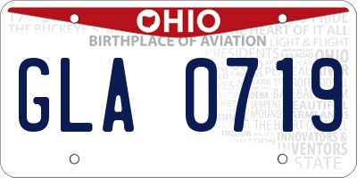 OH license plate GLA0719