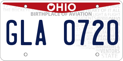 OH license plate GLA0720