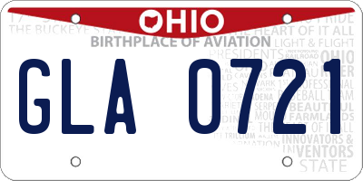 OH license plate GLA0721