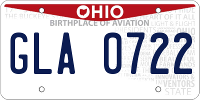 OH license plate GLA0722