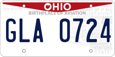 OH license plate GLA0724
