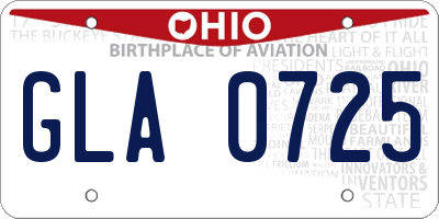 OH license plate GLA0725