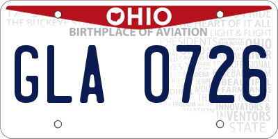 OH license plate GLA0726