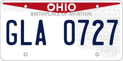 OH license plate GLA0727