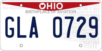 OH license plate GLA0729