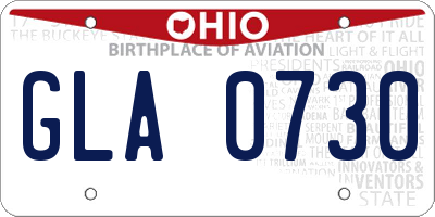 OH license plate GLA0730
