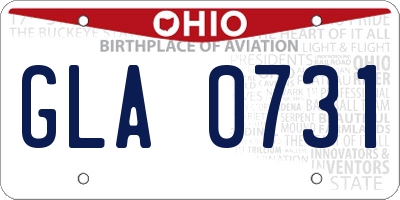 OH license plate GLA0731